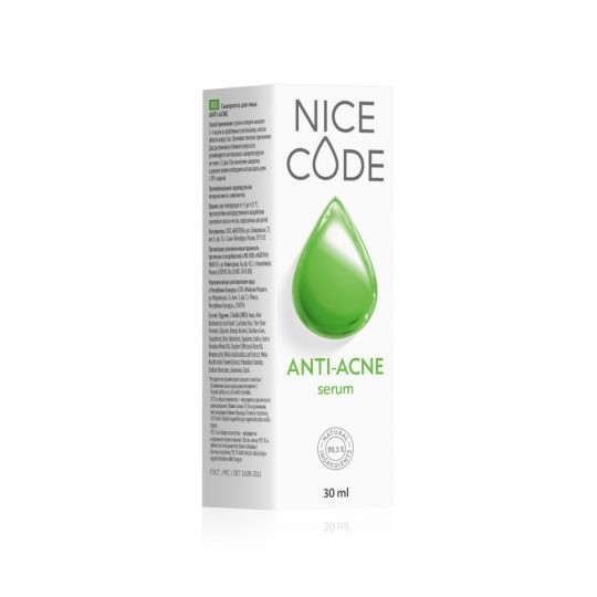 Натуральная сыворотка для лица ANTI-ACNE NICE CODE, 30 мл 2